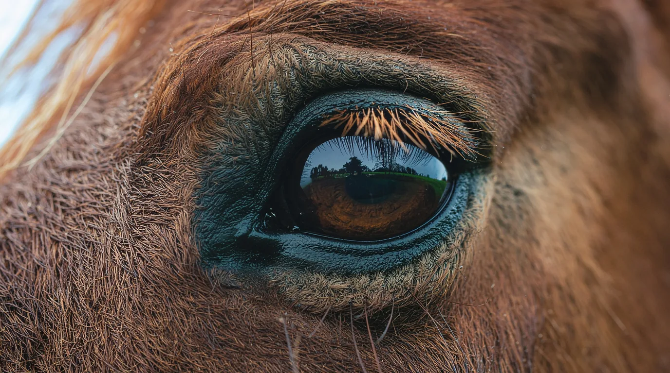 Un regard de cheval au GAEC du Lac, Saint-Pardoux-le-Lac